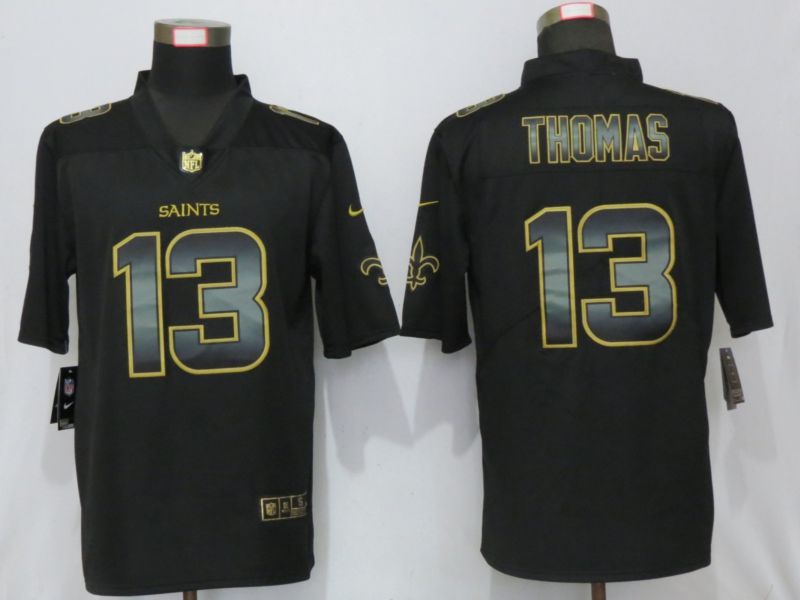 Men New Orleans Saints #13 Thomas Black Gold Nike Stitched Vapor Untouchable Limited NFL Jersey